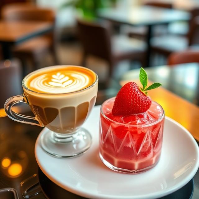 Coffee Special & Strawberry Sorbet